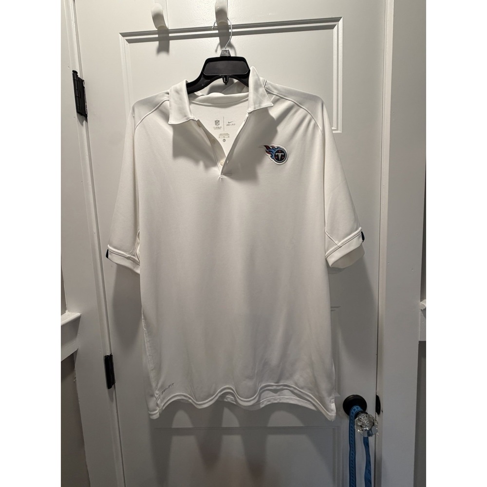 Nike NFL Tennessee Titans On-Field Dri-FIT Polo Shirt White Men's XL Sideline